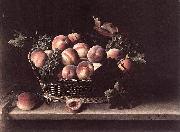 Basket with Peaches and Grapes, Louise Moillon